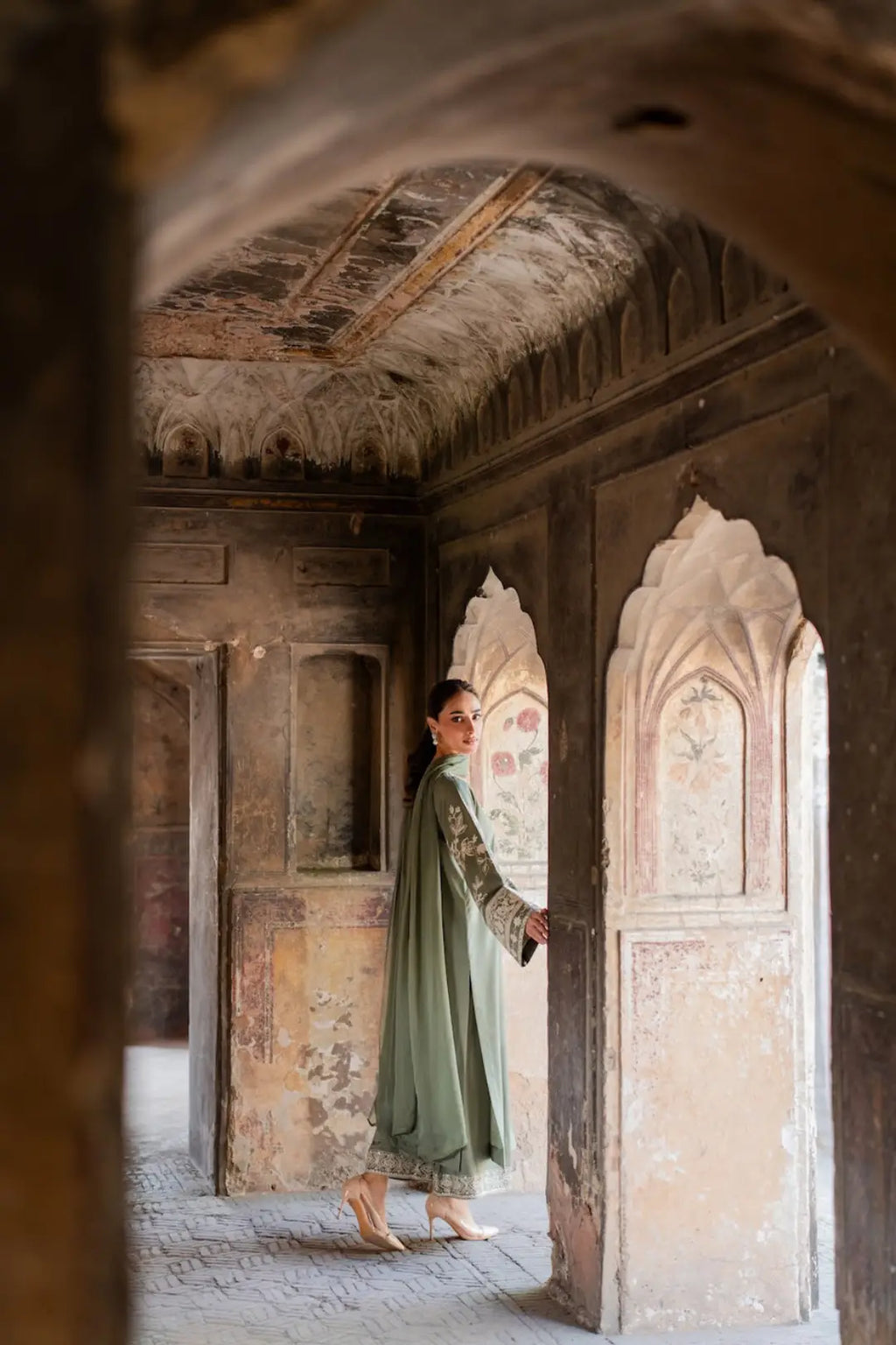 Zareefa Sage Embroidered 3-Piece Suit
