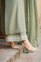 Zareefa Sage Embroidered 3-Piece Suit