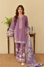 Lavanya Lilac Embroidered 3-Piece Suit