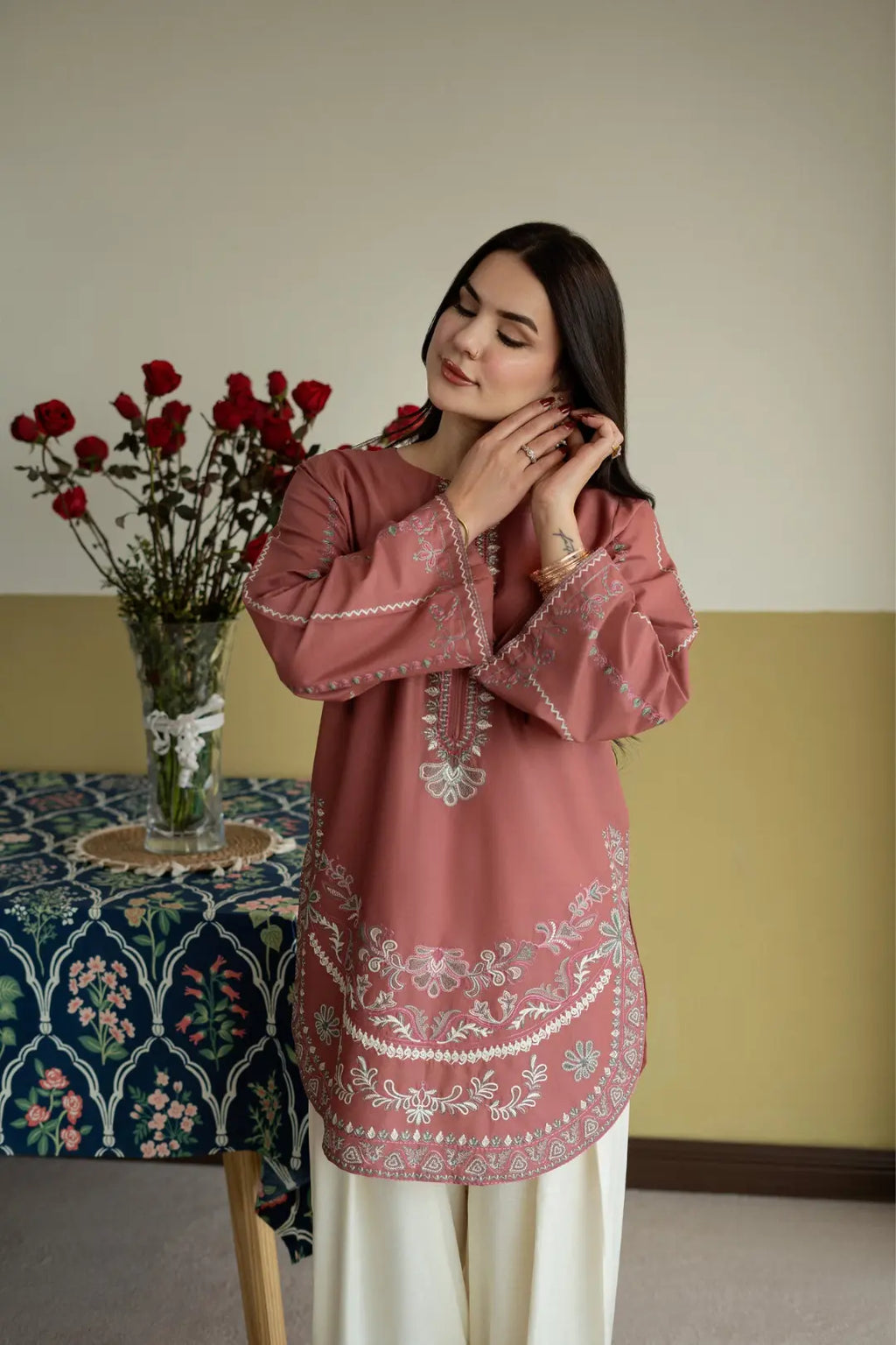 Rose Meher Embroidered 2-Piece