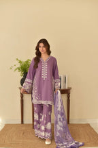 Lavanya Lilac Embroidered 3-Piece Suit