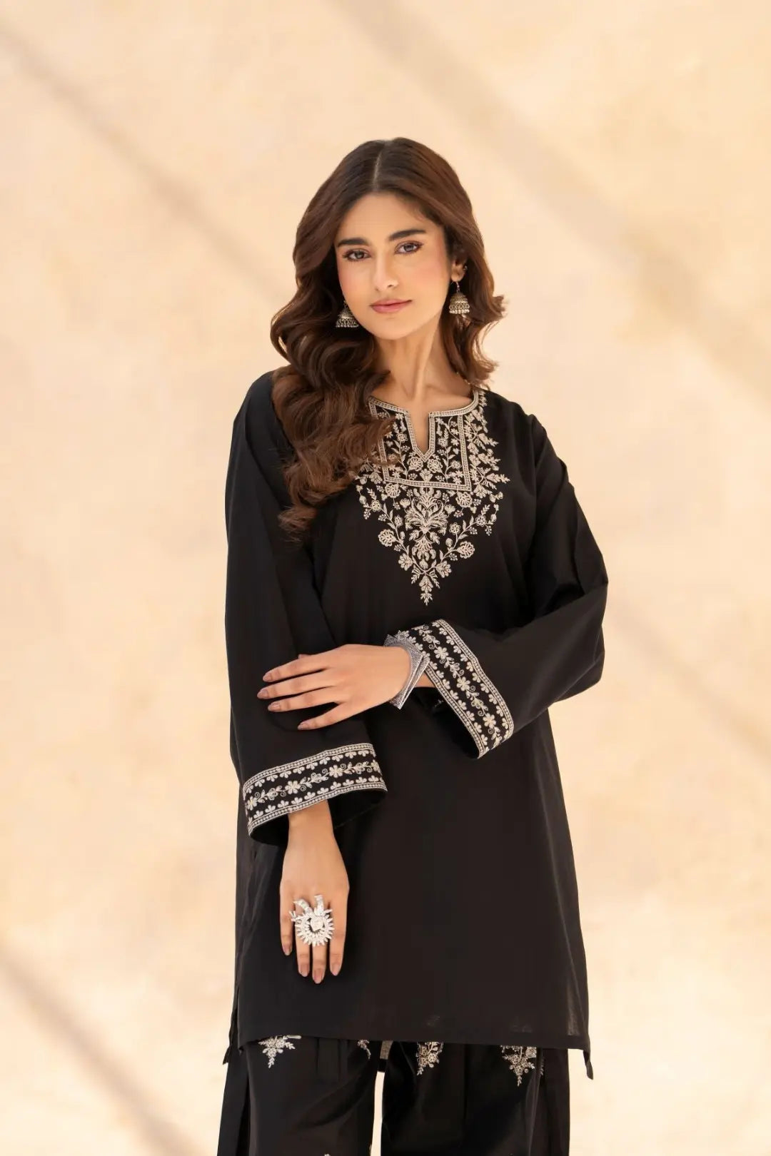 Siyah Noor Embroidered 2-Piece Suit
