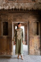 Zareefa Sage Embroidered 3-Piece Suit
