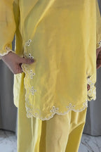 Lemon Zoya Embroidered 2-Piece Suit