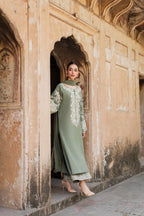Zareefa Sage Embroidered 3-Piece Suit