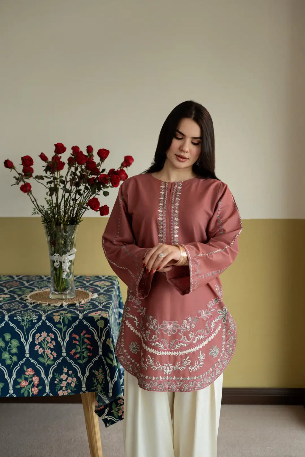 Rose Meher Embroidered 2-Piece