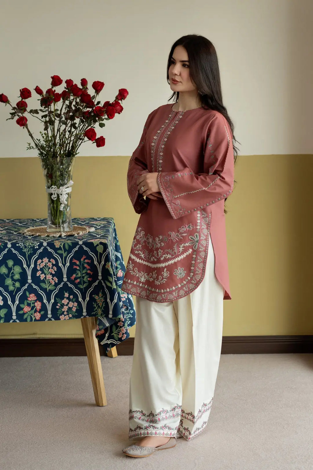 Rose Meher Embroidered 2-Piece