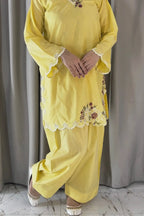 Lemon Zoya Embroidered 2-Piece Suit