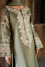 Zareefa Sage Embroidered 3-Piece Suit