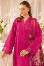 Gulrukh Fuchsia Embroidered 3-Piece Suit